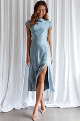 Lucinda Twist Back Midi Dress Blue